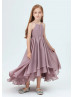 Mauve Pleated Chiffon Layered Junior Bridesmaid Dress